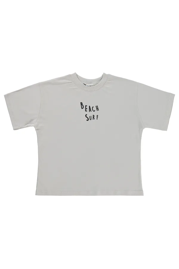 T-shirt garçon, 6-9 ans, couleur pierre foncée - Emballage