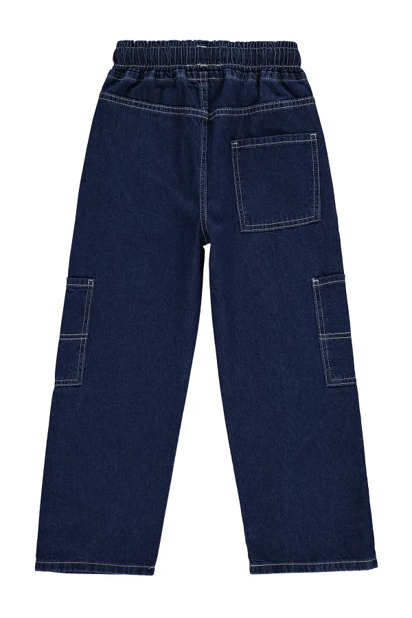 Pantalon en jean pour garçon, 6-9 ans, bleu foncé - Lot