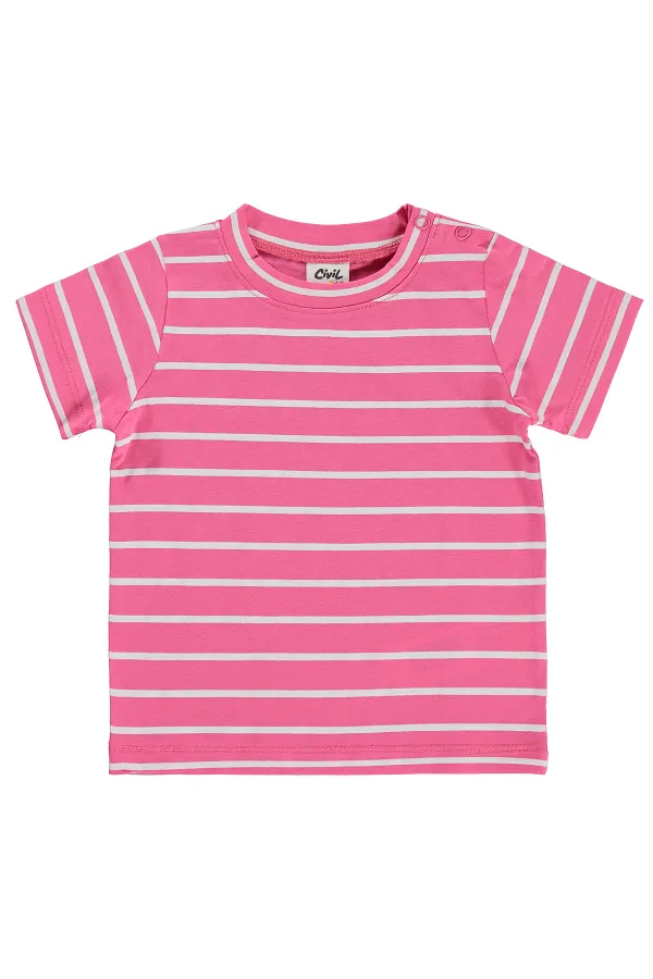 Bebek Tişört 0-24 Ay Fuşya - Paket