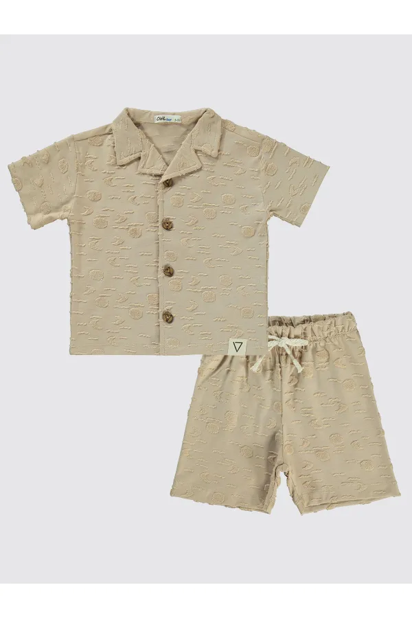 Costume beige pour garçon de 2 à 5 ans - Emballage