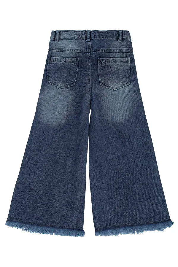 Pantalon bleu foncé pour fille de 10 à 13 ans - Emballage