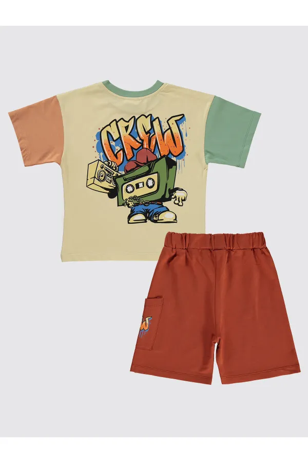 Erkek Çocuk Takım 2-5 Yaş Kiremit - Paket