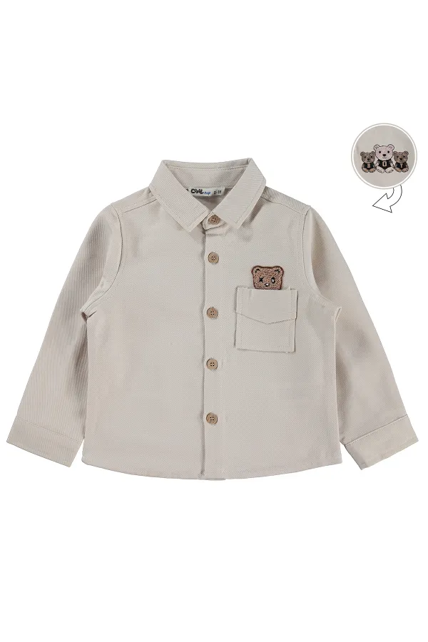 Erkek Çocuk Gömlek 2-5 Yaş Koyu Taş Rengi - Paket