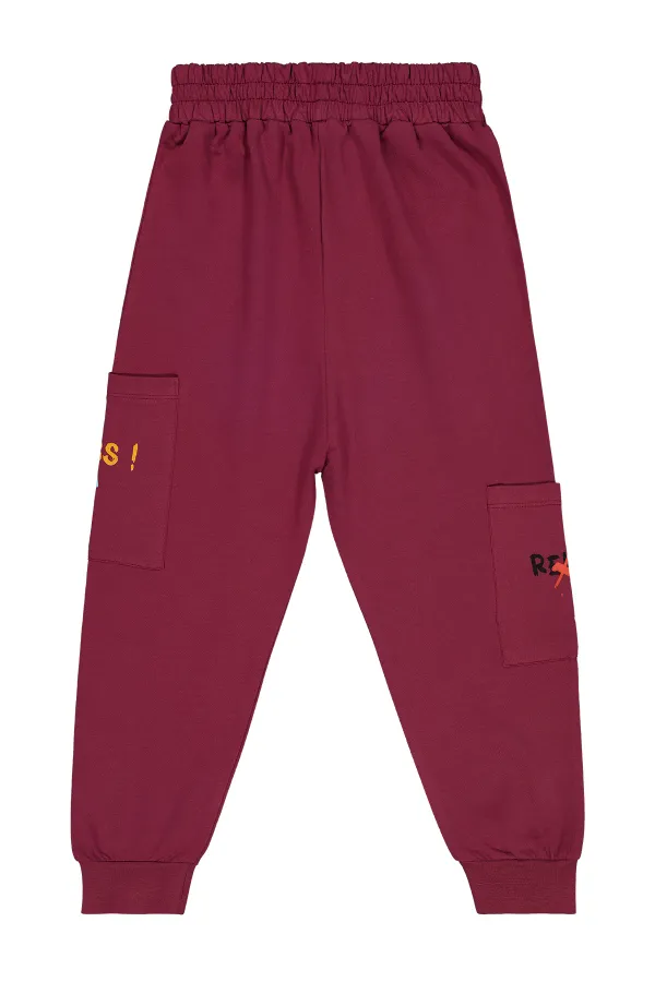 Bas de survêtement garçon 6-9 ans bordeaux - Lot