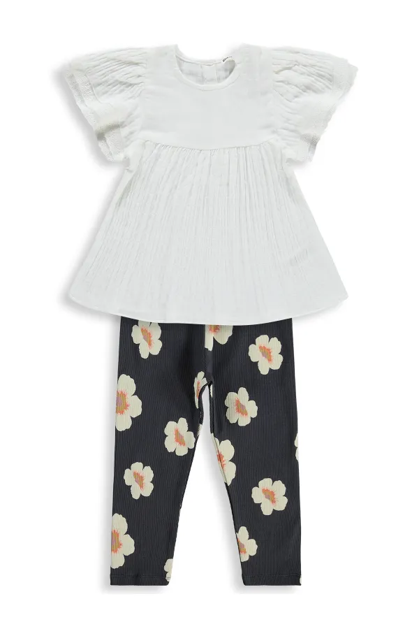 Kız Çocuk Takım 2-5 Yaş Kırık Beyaz - Paket