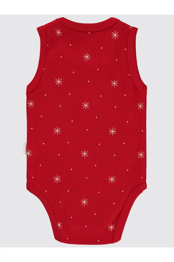 Body bébé à boutons-pression rouge 0-24 mois - Lot