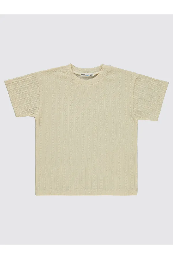 T-shirt garçon beige 6-9 ans - Emballage