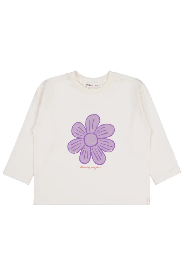 Kız Çocuk Sweatshirt 2-5 Yaş Ekru - Paket