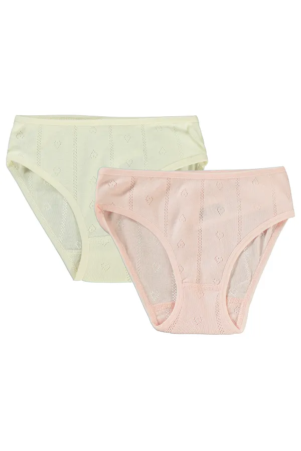 Culottes pour fille de 2 à 9 ans, écru-saumon - Paquet