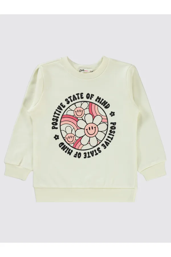 Kız Çocuk Sweatshirt 2-5 Yaş Ekru - Paket