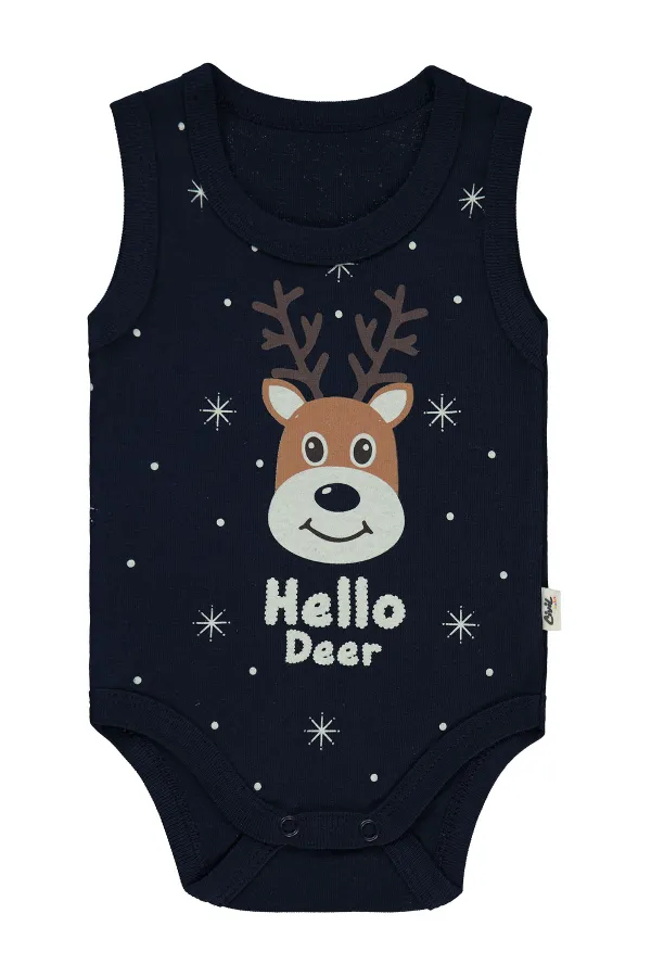 Bebek Çıtçıtlı Badi 0-24 Ay Lacivert - Paket