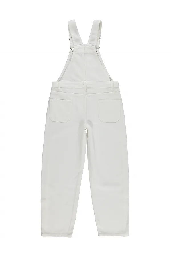 Salopette pour filles, 10-13 ans, blanc cassé - Emballage