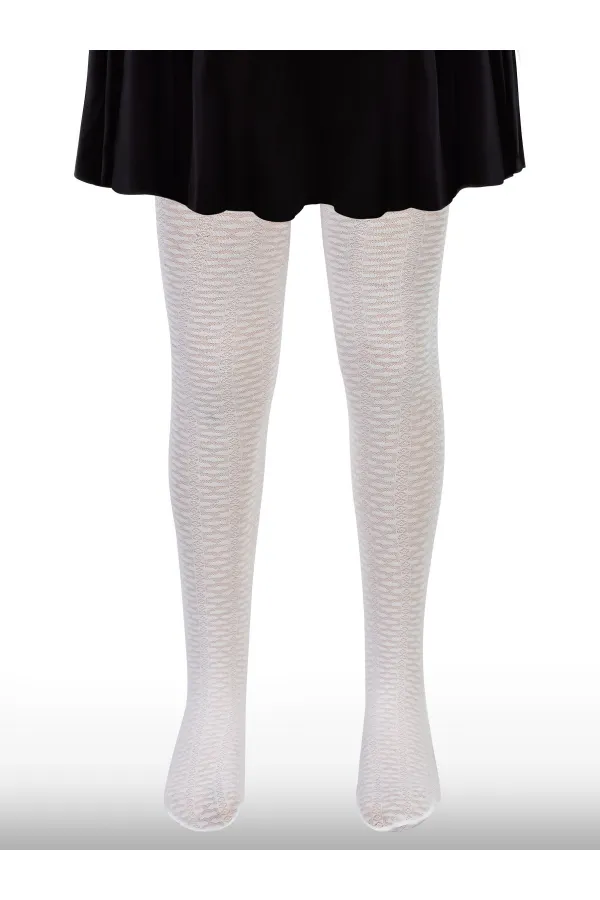 Kız Çocuk Külotlu Çorap 2-9 Yaş Beyaz - Paket