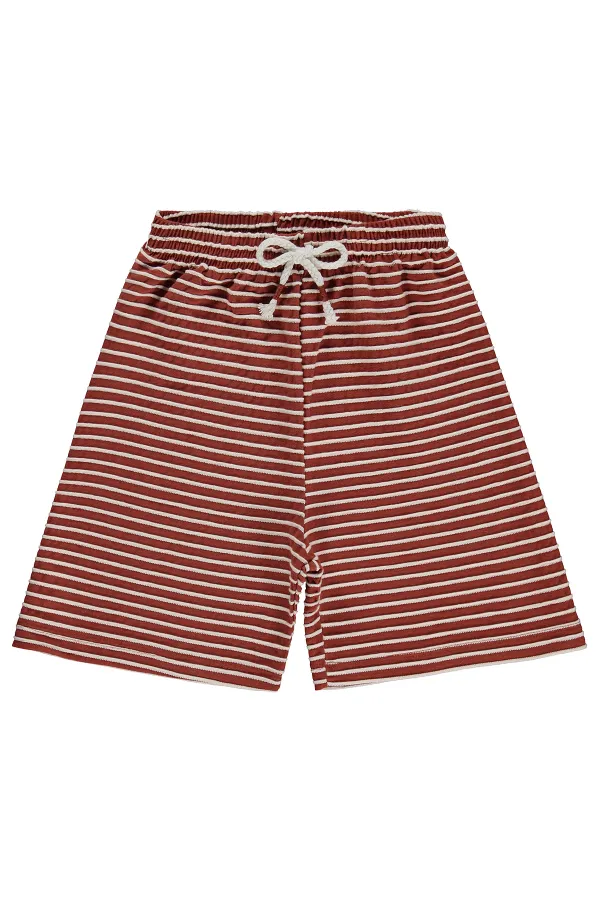 Short garçon, 6-9 ans, couleur terre cuite - Lot