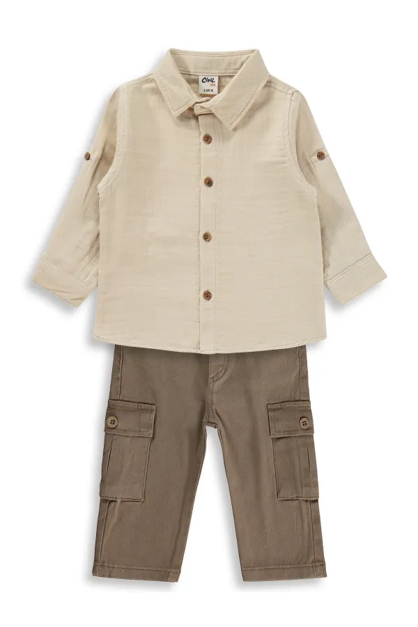 Baby Set 0-24 Months Beige-Dark Brown - Pack