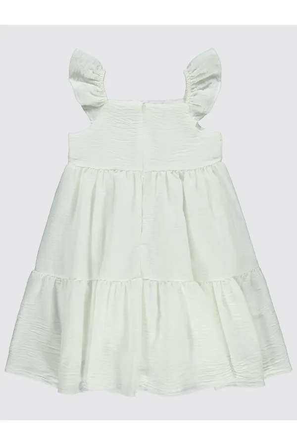 Ensemble gilet et robe pour fille de 6 à 9 ans, couleur écru - Pack