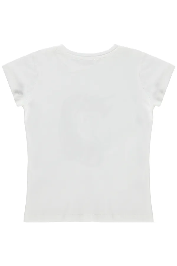 Kız Çocuk Tişört Km 6-9 Yaş Kırık Beyaz - Paket