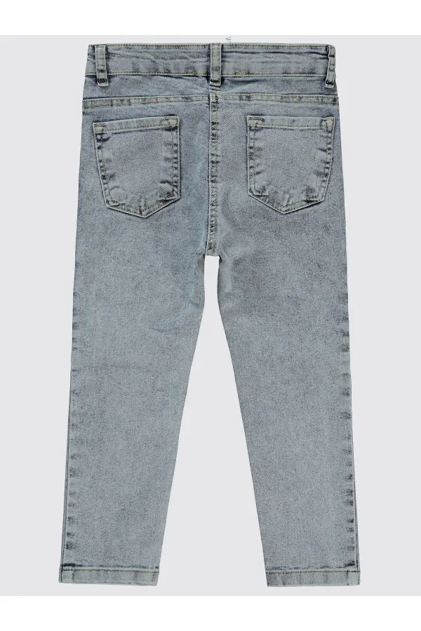 Kız Çocuk Pantolon 2-5 Yaş Buz Mavi - Paket