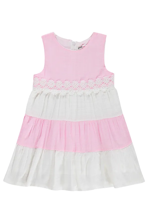 Kız Çocuk Jile ve Elbise 2-5 Yaş Pembe-Beyaz - Paket