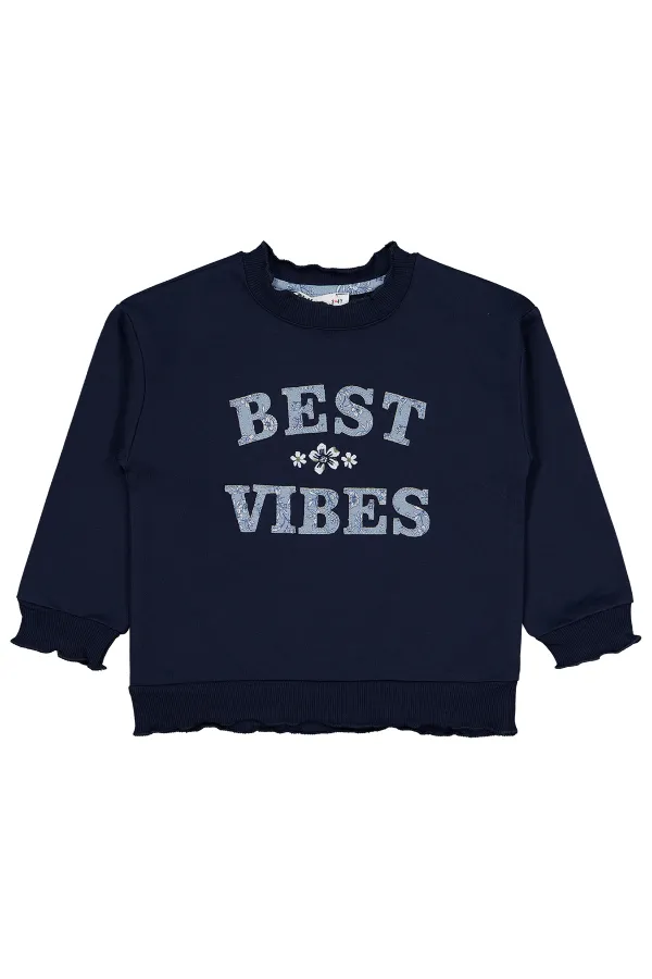 Girl's Sweatshirt 2-5 Years Old Navy Blue - Package