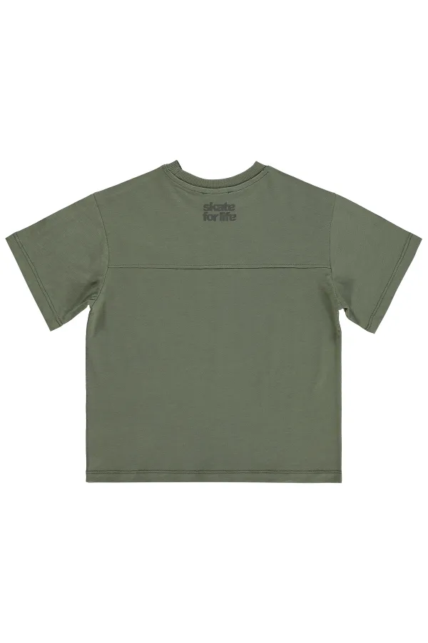 Lot de T-shirts pour garçons, 10-13 ans, kaki