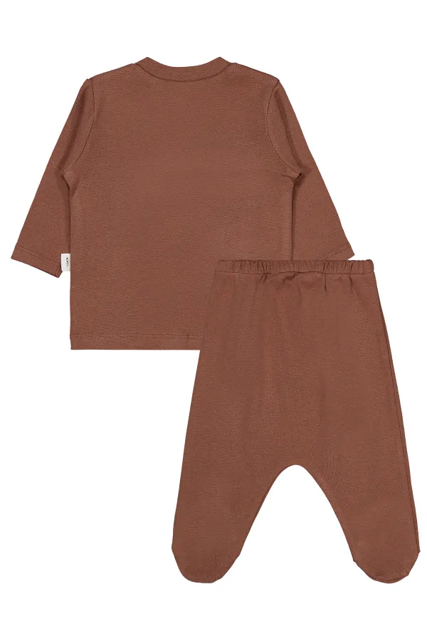 Bebek Pijama Takımı 0-24 Ay Kahve - Paket