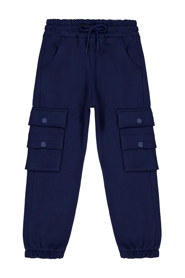 Pantalon de survêtement garçon, 10-13 ans, bleu marine - Lot