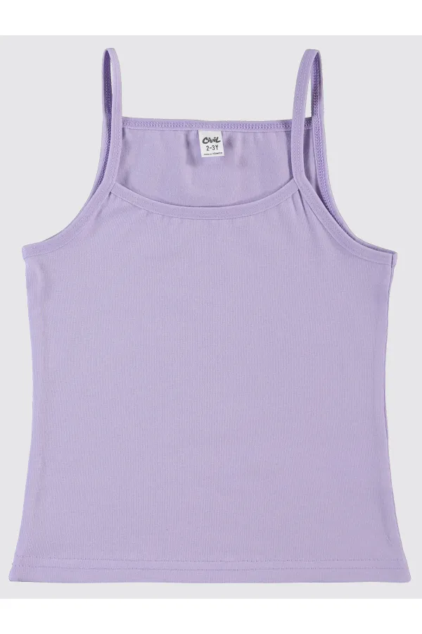 Débardeur fille 2-9 ans Blanc-Lilas - Emballage