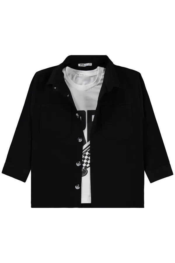 Boys' Shirt Set 6-9 Years Black - Package