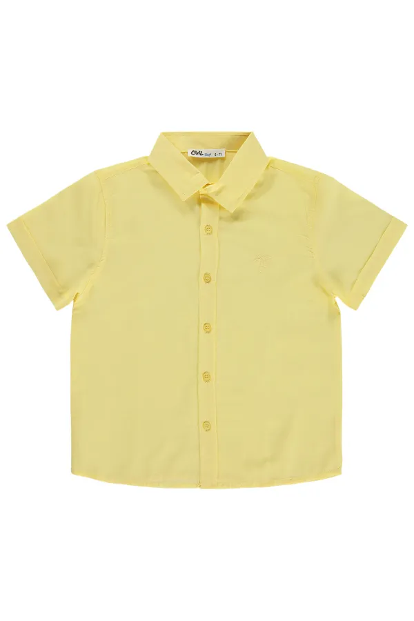 Chemise garçon, 10-13 ans, jaune clair - Emballage