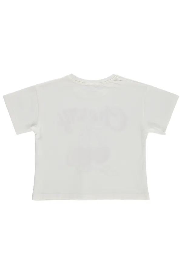 Kız Çocuk Tişört 2-5 Yaş Ekru - Paket