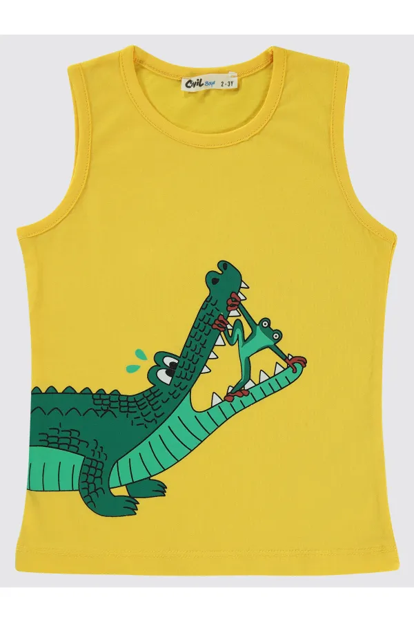 T-shirt jaune pour garçon de 2 à 5 ans - Emballage