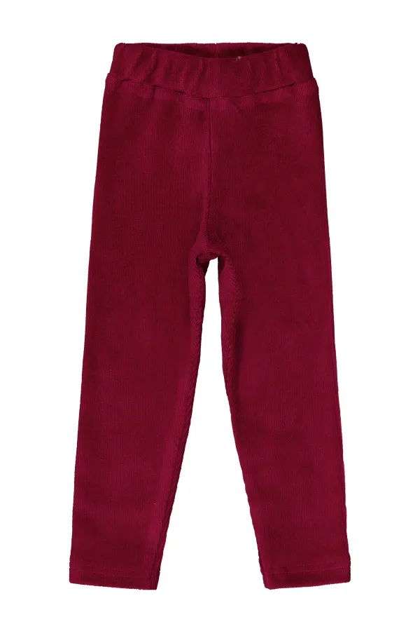 Girl's Leggings 2-5 Years Old Burgundy - Package
