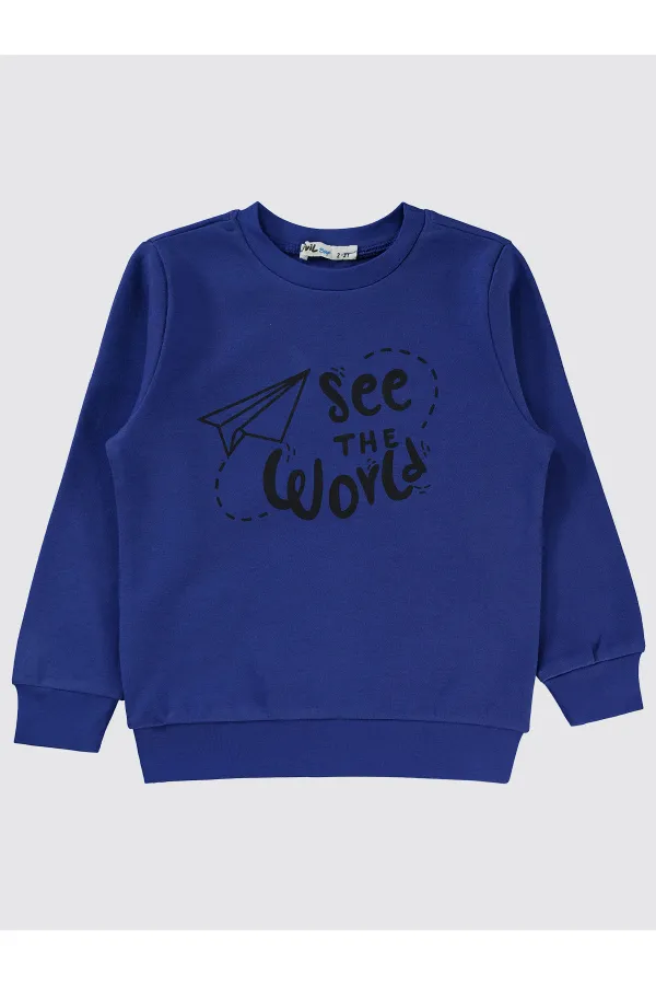 Erkek Çocuk Sweatshirt 2-5 Yaş Saks - Paket