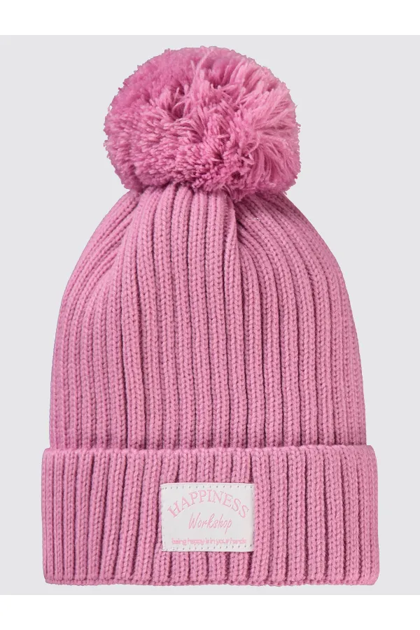 Kız Çocuk Şapka Bere 10-13 Yaş Açık Gül Kurusu - Paket