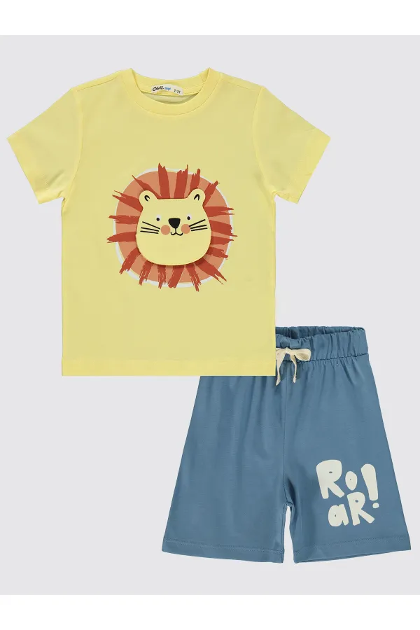Boys Pajama Set 2-5 Years Old Light Yellow - Package