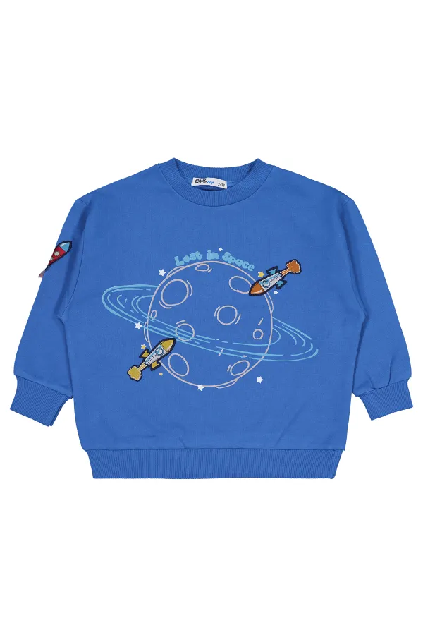 Erkek Çocuk Sweatshirt 2-5 Yaş Saks - Paket