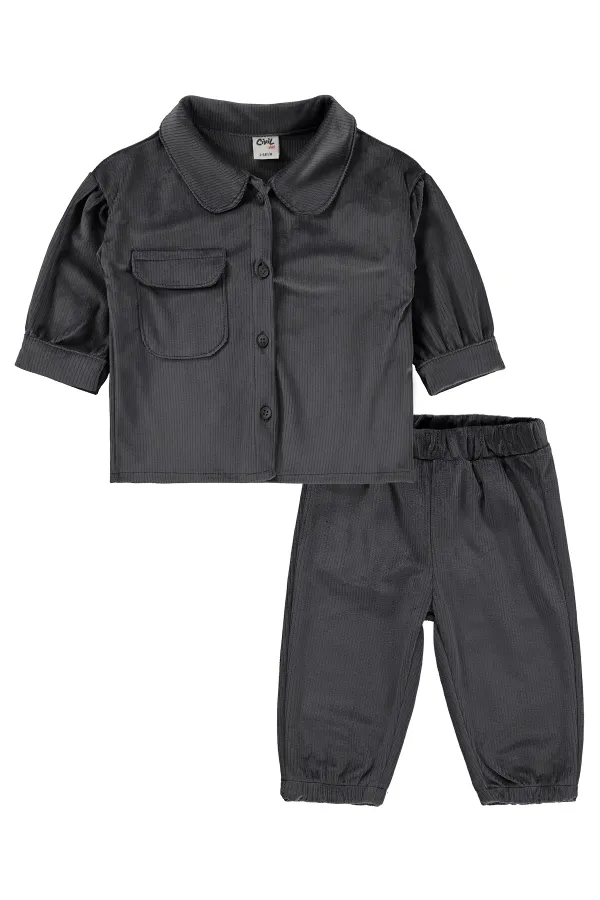 Bebek Takım 0-24 Ay Koyu Gri - Paket