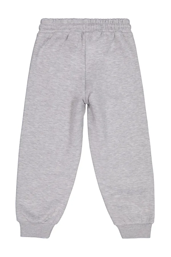 Pantalon de survêtement garçon, 6-9 ans, gris chiné - Lot