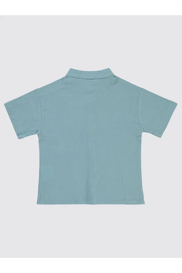 Erkek Çocuk Gömlek 2-5 Yaş Mavi - Paket