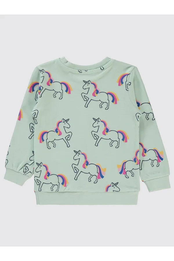 Kız Çocuk Sweatshirt 2-5 Yaş Taze Nane - Paket