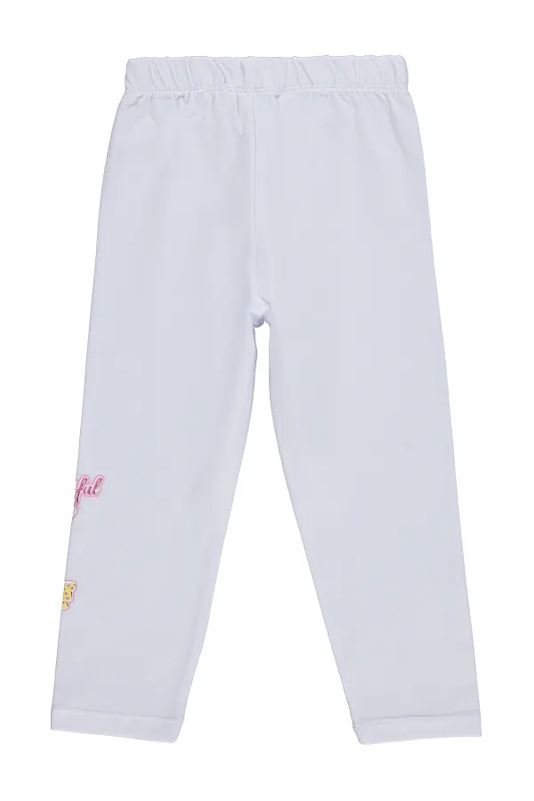 Girls' Leggings, Km, 2-5 Years, White - Pack