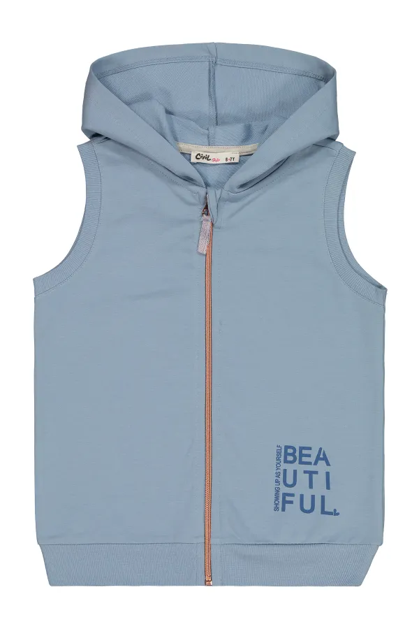 Kız Çocuk Yelek 6-9 Yaş Mavi - Paket