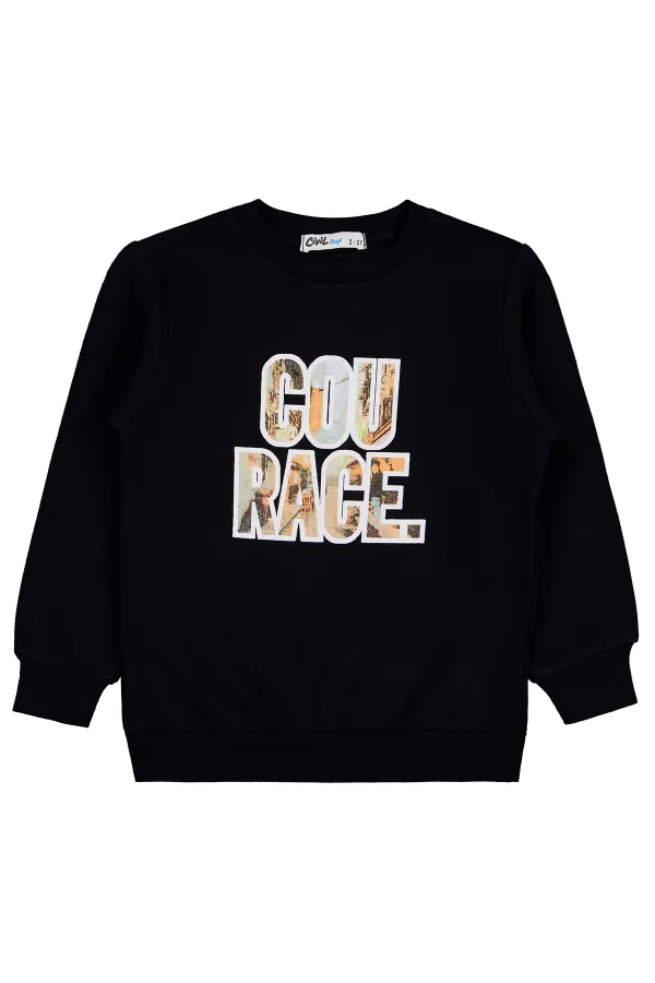 Erkek Çocuk Sweatshirt 2-5 Yaş Siyah - Paket