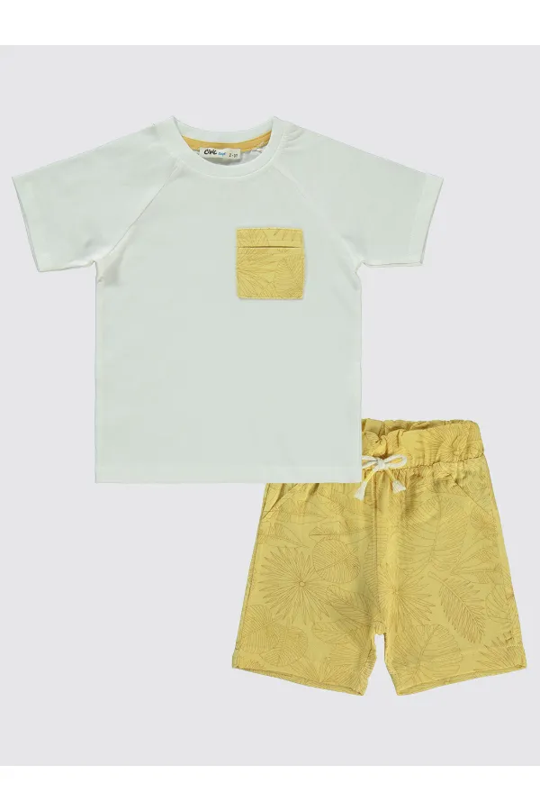 Ensemble pour garçons de 2 à 5 ans, couleur moutarde douce - Emballage