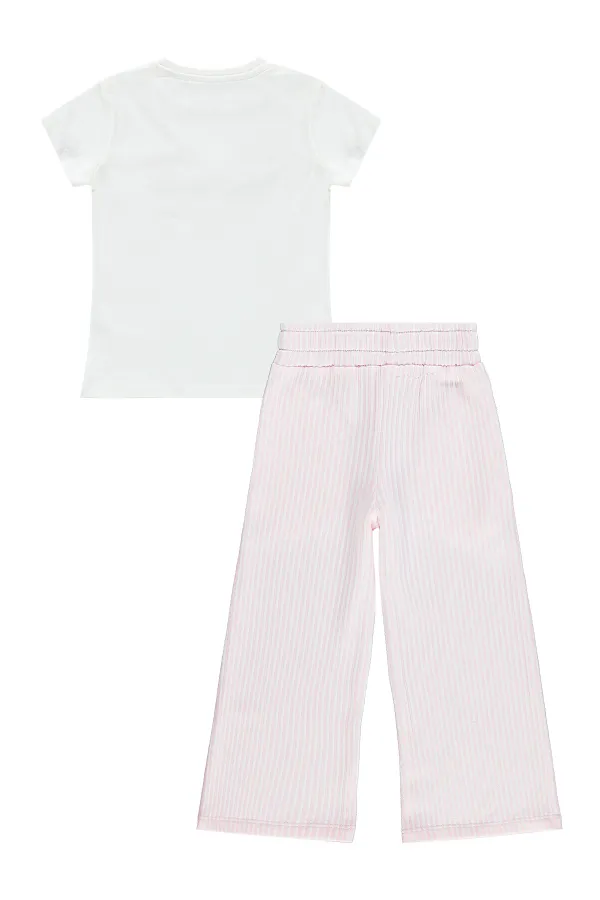 Kız Çocuk Takım 6-9 Yaş Kırık Beyaz-Pembe - Paket