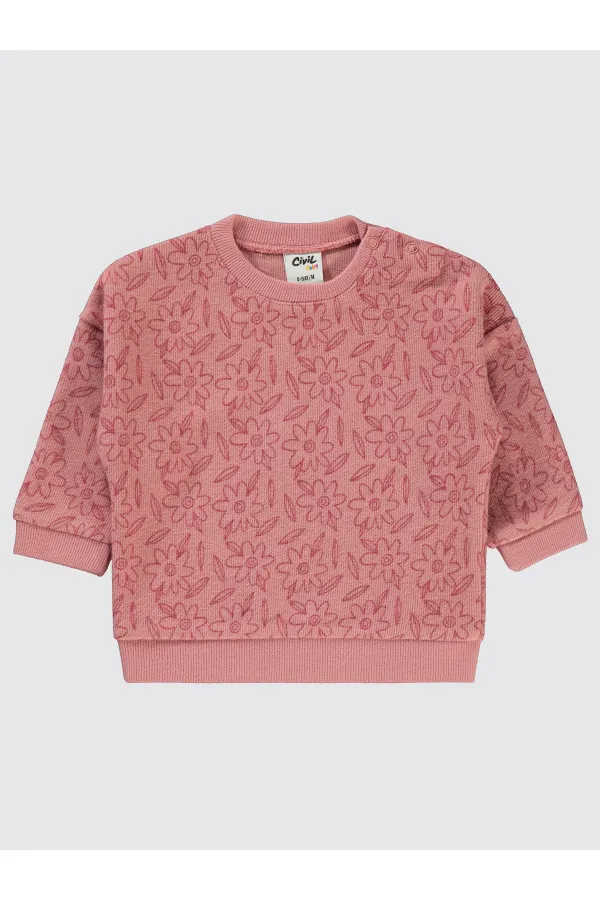 Bebek Sweatshirt 0-24 Ay Pudra - Paket
