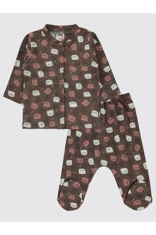 Ensemble pyjama bébé 0-24 mois marron - Lot