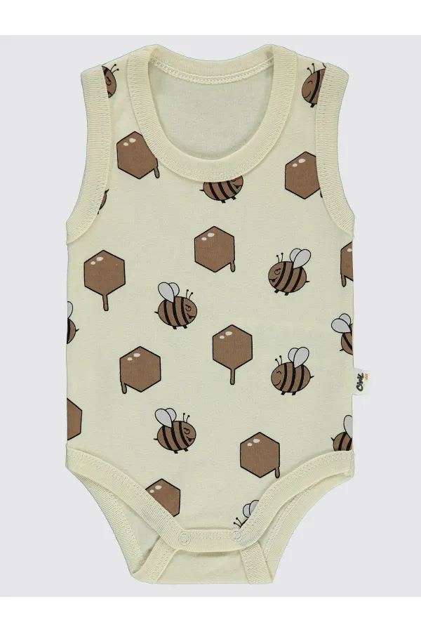 Bebek Çıtçıtlı Badi 0-24 Ay Bej - Paket