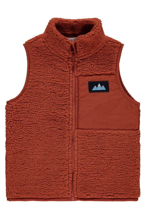 Erkek Çocuk Yelek 2-5 Yaş Koyu Bakır - Paket